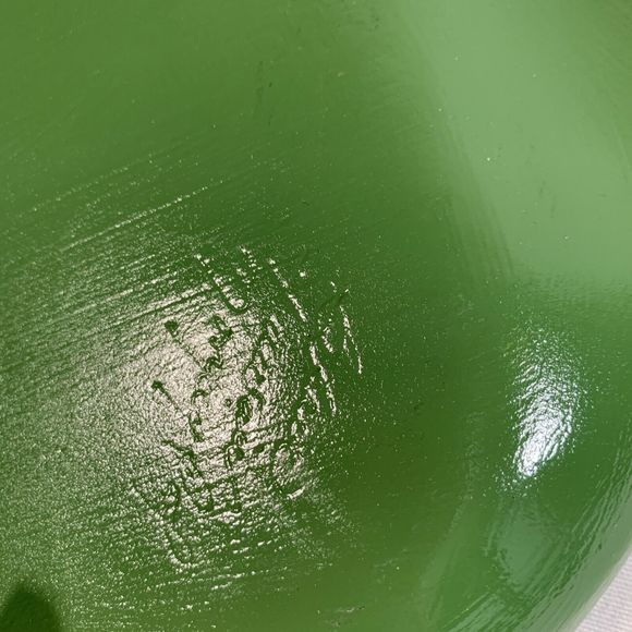 Trinket Dish Wood Low Leaf Bowl 2 Section Green Metallic Gold Monkey Pod Hawaii - Picture 8 of 9